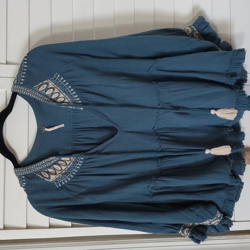 Free People Embroidered Top